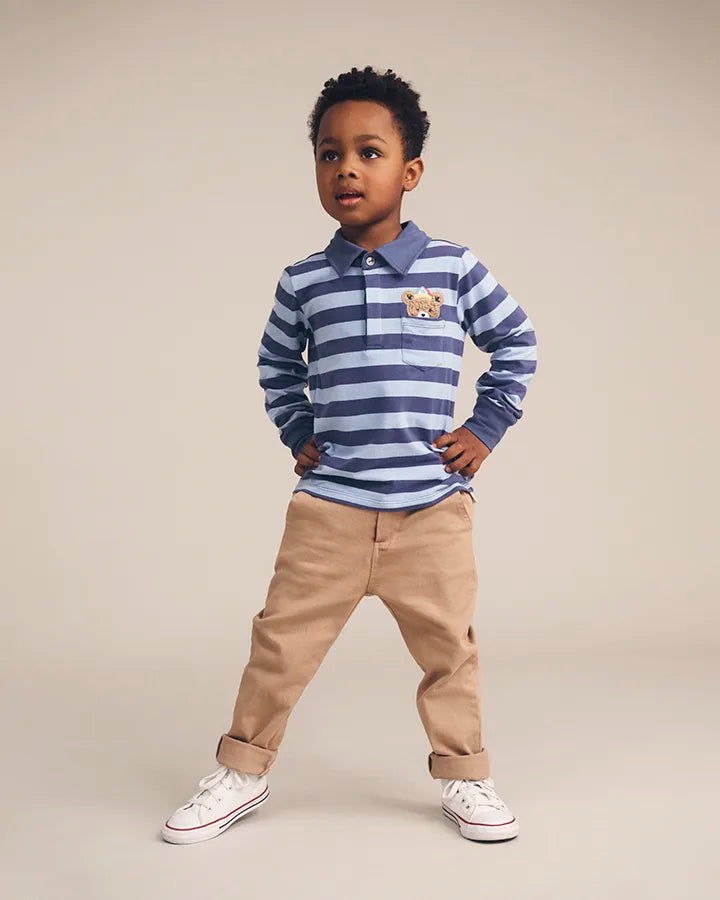 $55-60 PEEPING HUX BLUE STRIPE POLO- BLUE