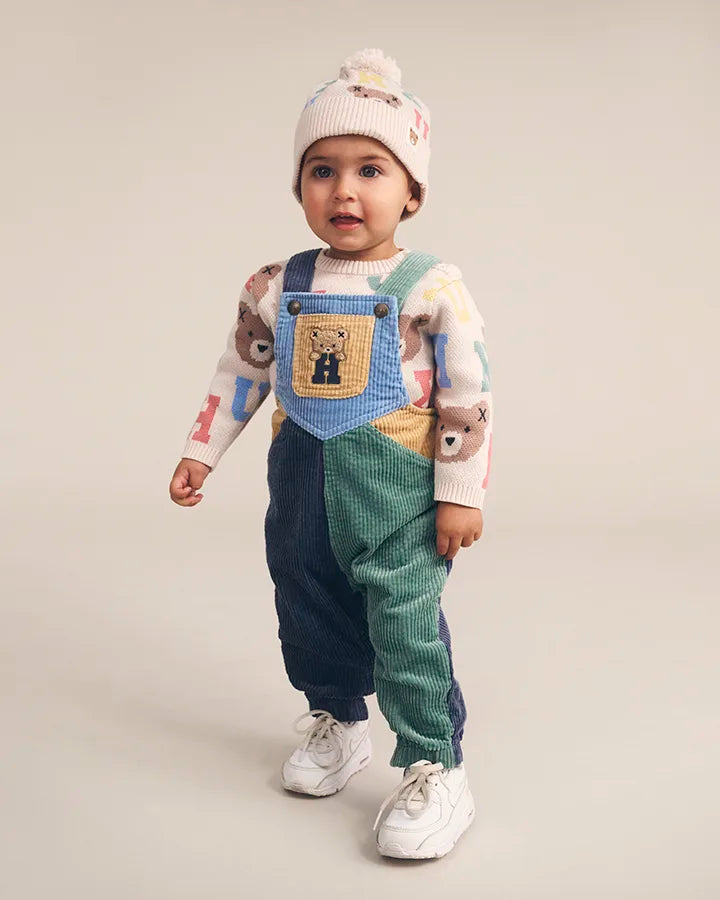 $80-85 MIDNIGHT COLOUR BLOCK OVERALLS- MIDNIGHT MULTI