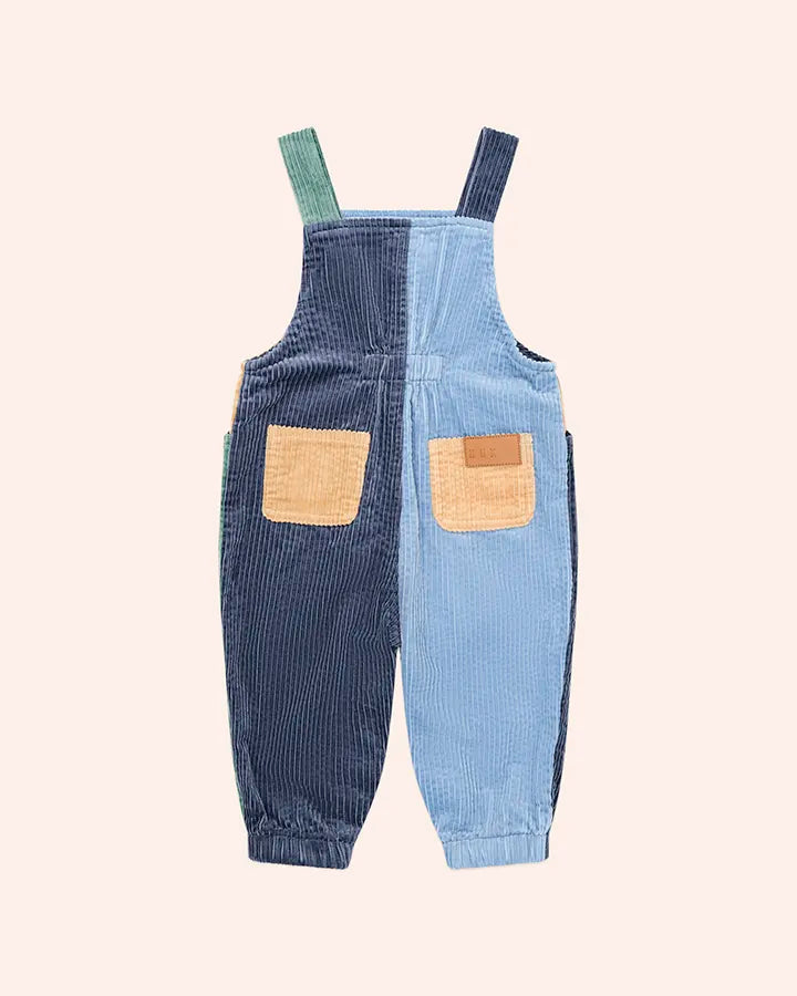 $80-85 MIDNIGHT COLOUR BLOCK OVERALLS- MIDNIGHT MULTI