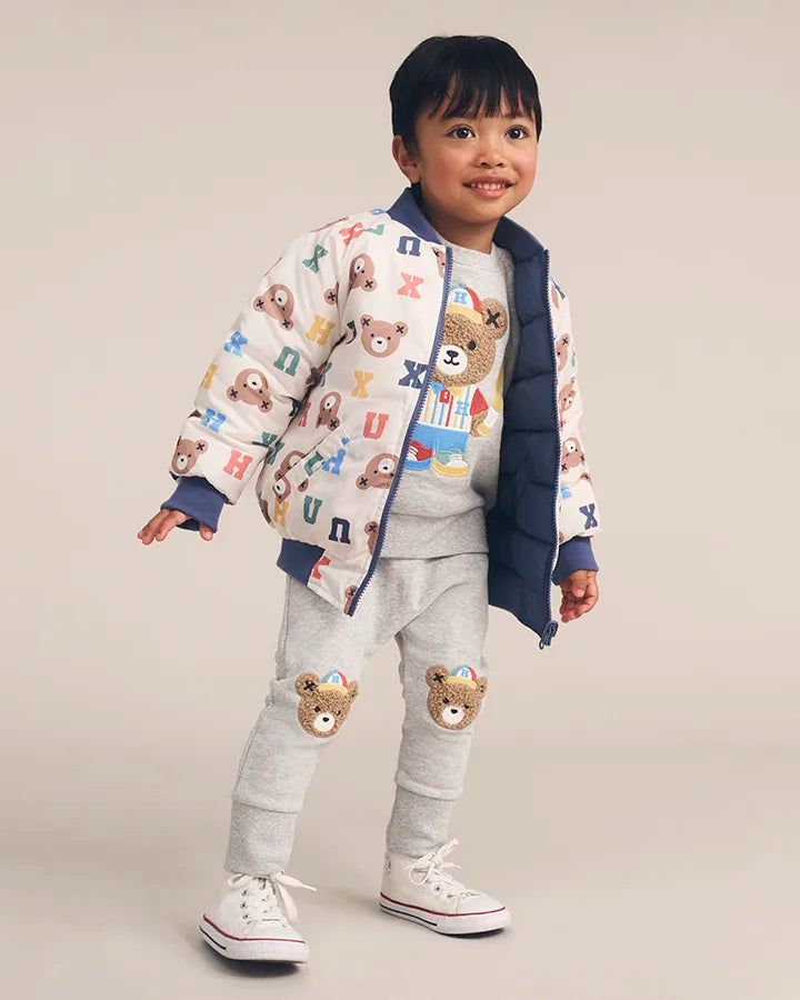 $55-60 BASEBALL HUX TRACK PANT-GREY MARLE