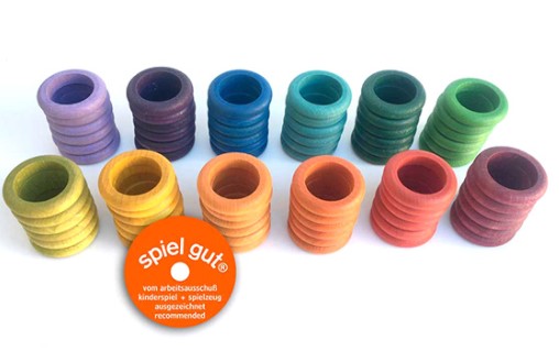 GRAPAT 72 Wooden Rings in 12 Colors