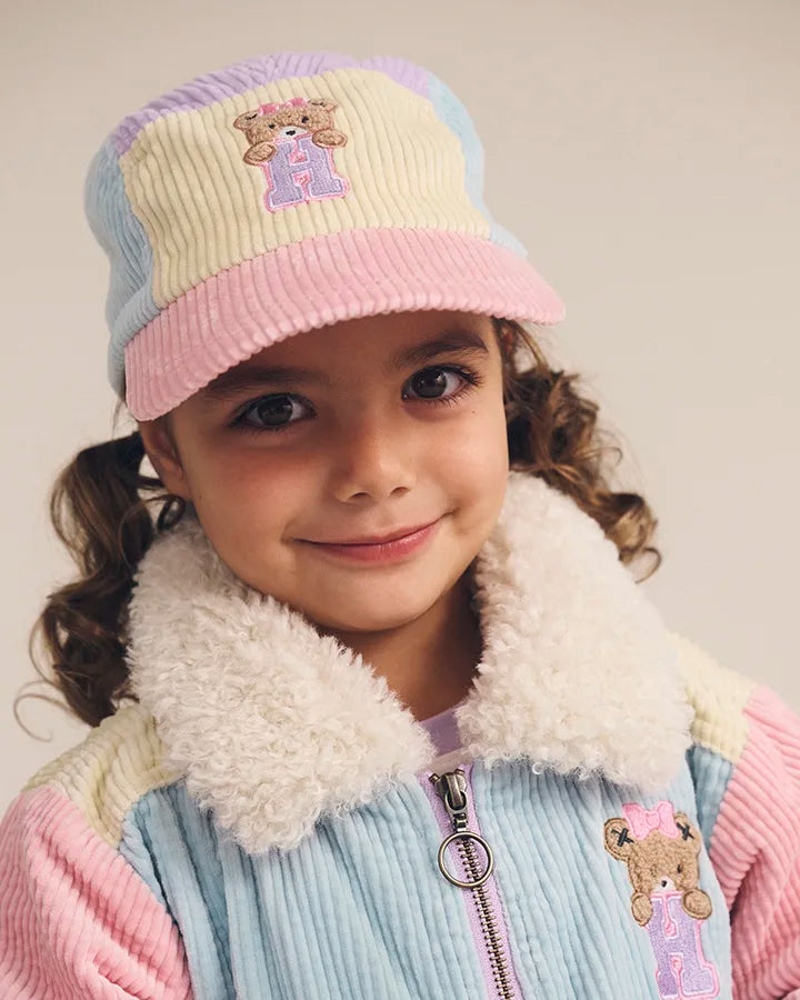 $105-110 BLUSH COLOUR BLOCK CORD JACKET-BLUSH MULTI