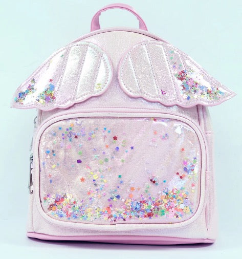 Angel Wings Iridescent Backpack - Pink