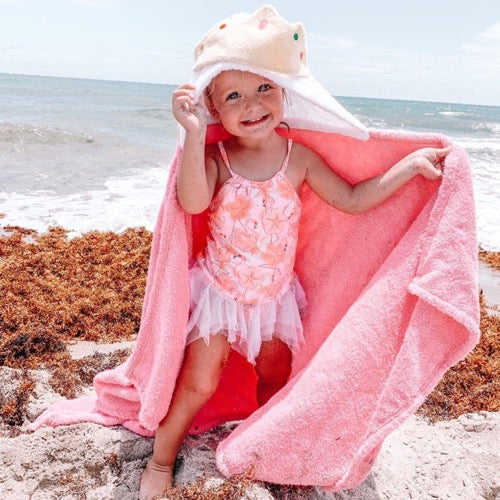 Pink Princess Hooded towel