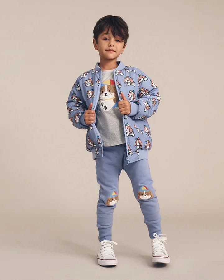 $55-60 HAPPY PUP TRACK PANT-STONE BLUE