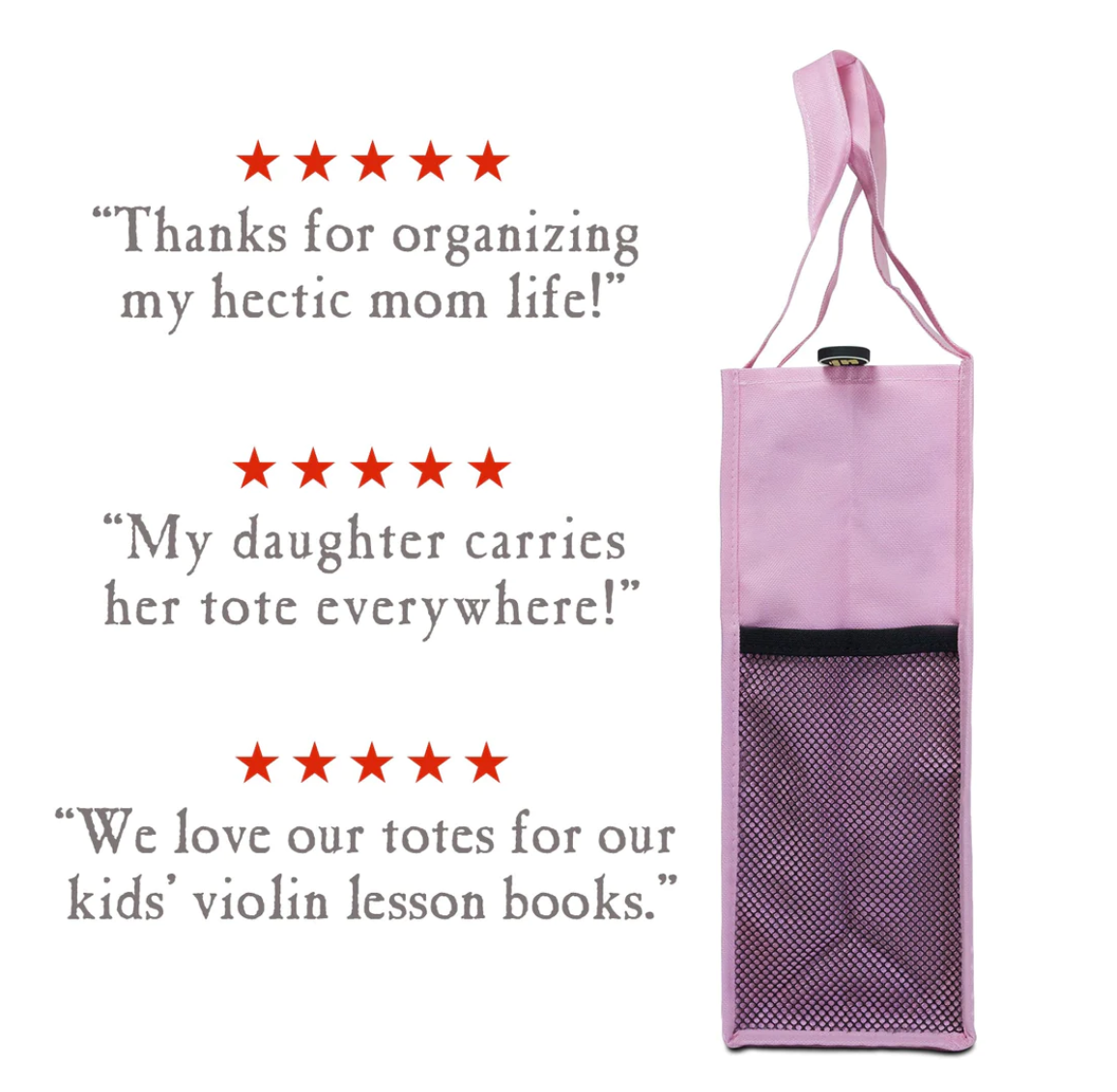 Kids Activity Tote Bag with Zippered Top - Pink