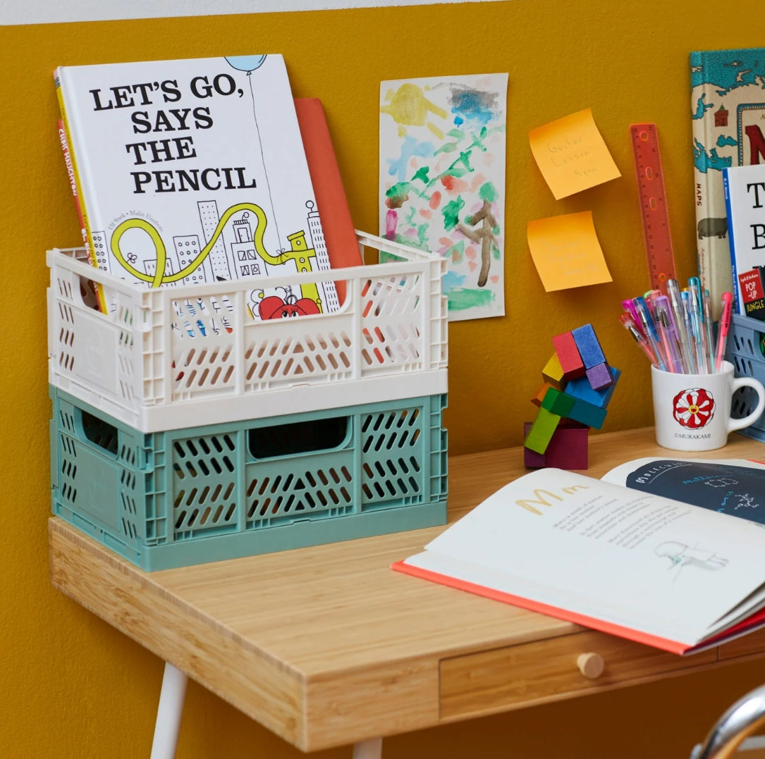 Modern Folding Crate Large - Cream