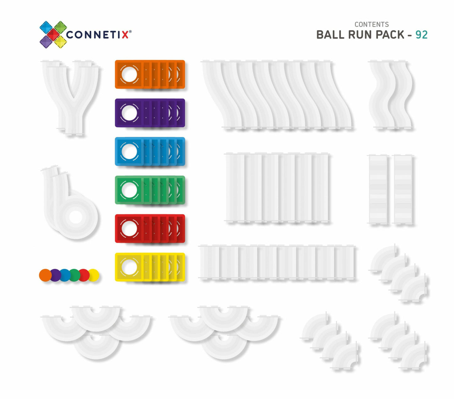 Connetix 92 Piece Ball Run Pack
