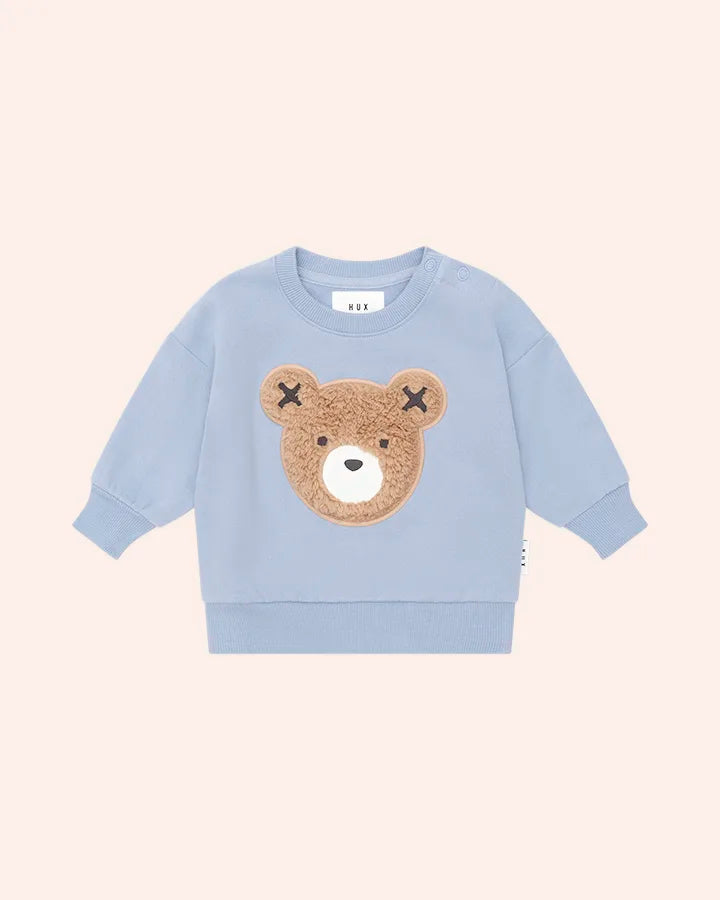 $70 STONE BLUE FURRY HUXBEAR SWEATSHIRT-STONE BLUE