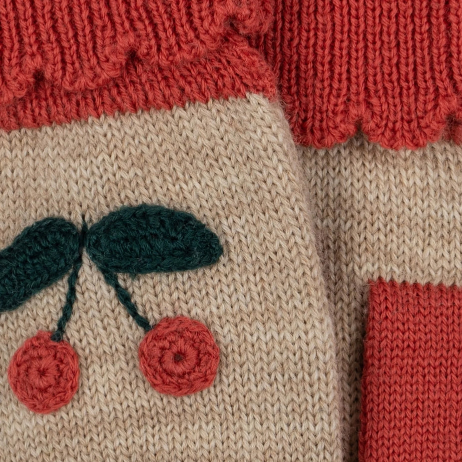 sonja knit mittens - beige melange