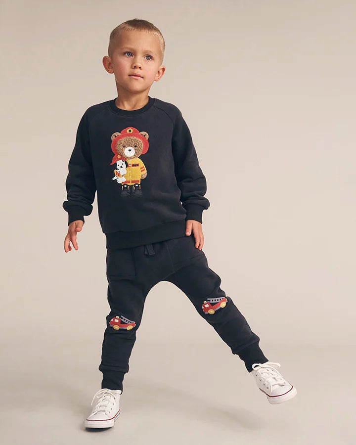 $55 FIRE TRUCK DROP CR0TCH PANT-SOFT BLACK