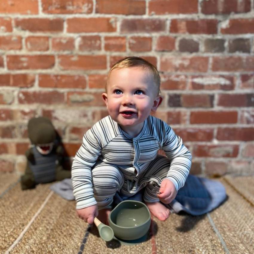 SILICONE BOWL + SPOON SET, CLOUD