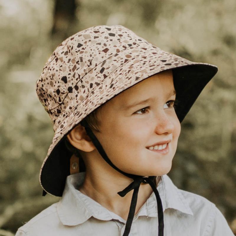 Kids Reversible Sun Hat - Terrazzo / Ebony