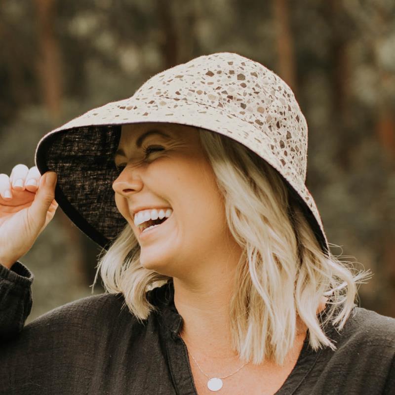 Ladies Reversible Sun Hat - Terrazzo / Ebony