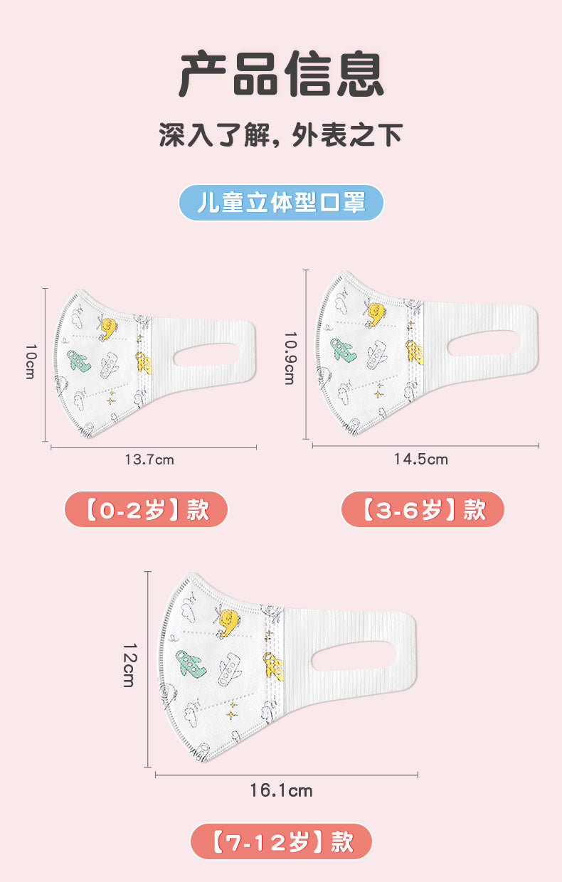 万宝绿3D儿童口罩30只独立包装-图案都很可爱!