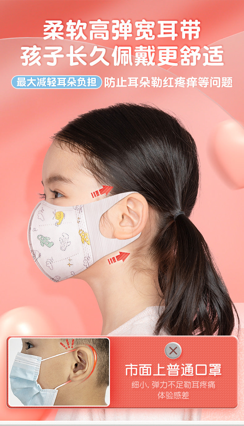 万宝绿3D儿童口罩30只独立包装-图案都很可爱!