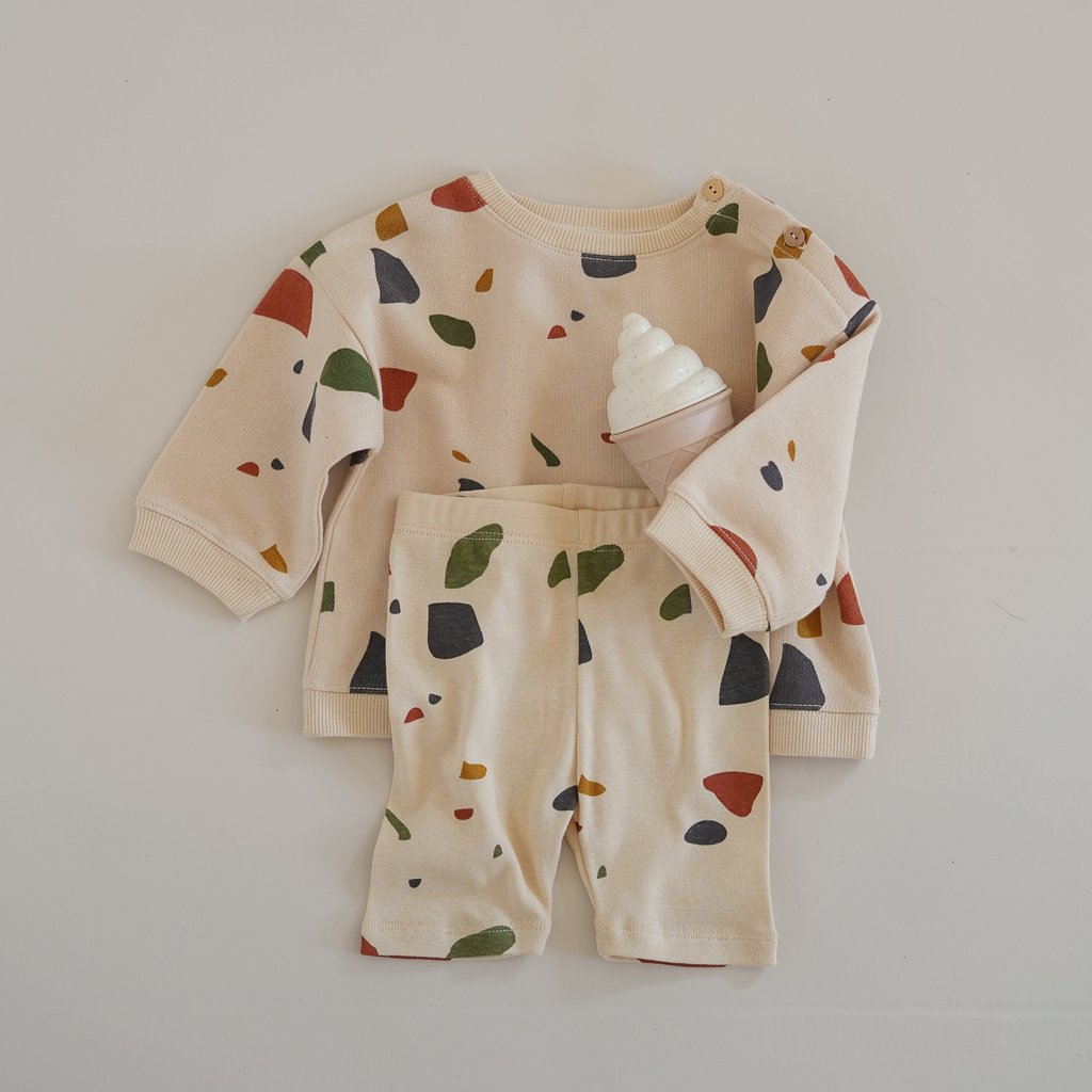 鹅卵石米白骑行裤-110cm