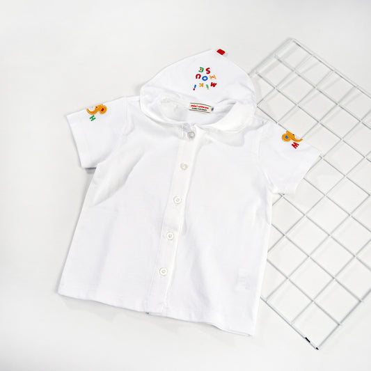 mk双熊海军领内搭衬衫开衫短袖-100cm