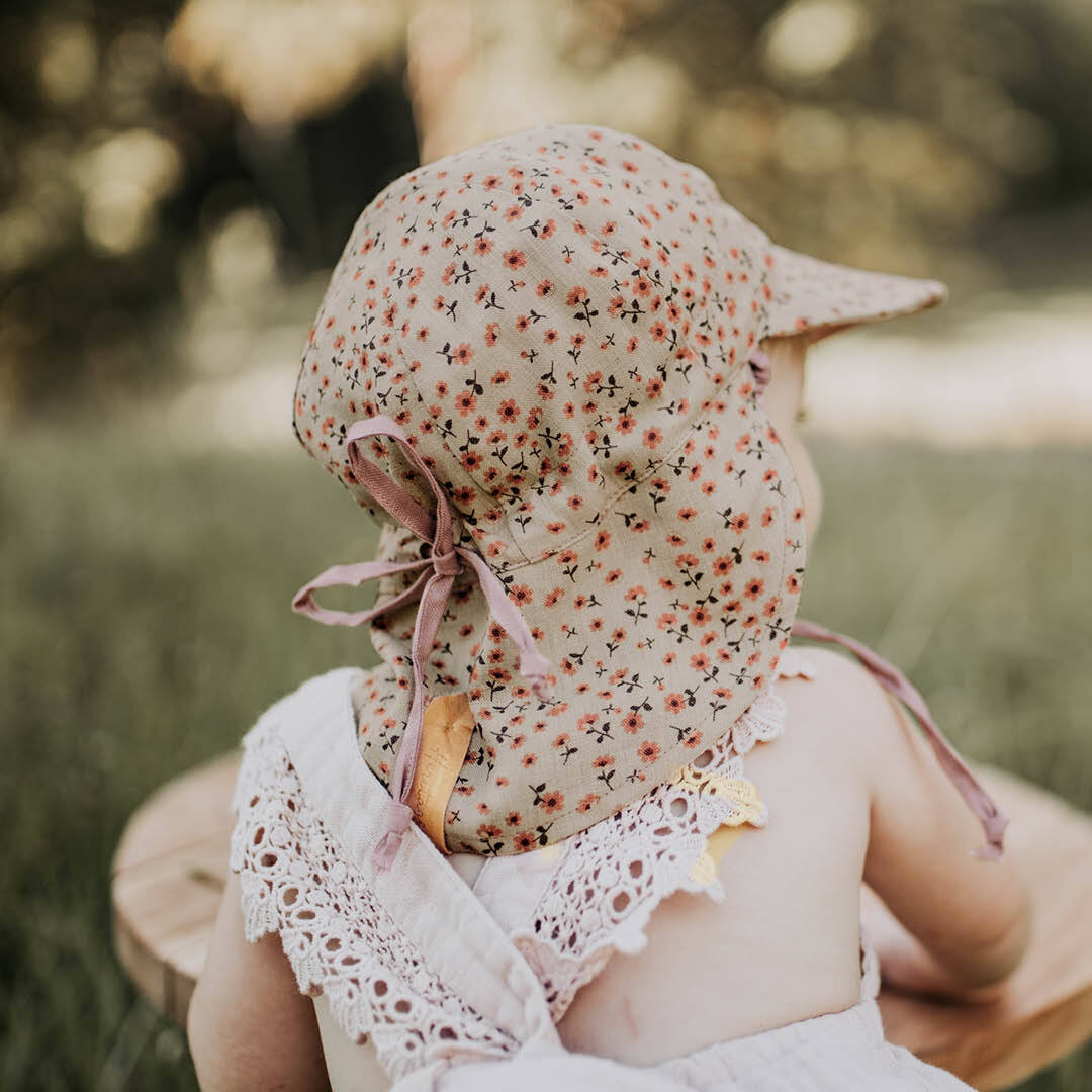 Reversible Baby Flap Sun Hat - Penny / Rosa