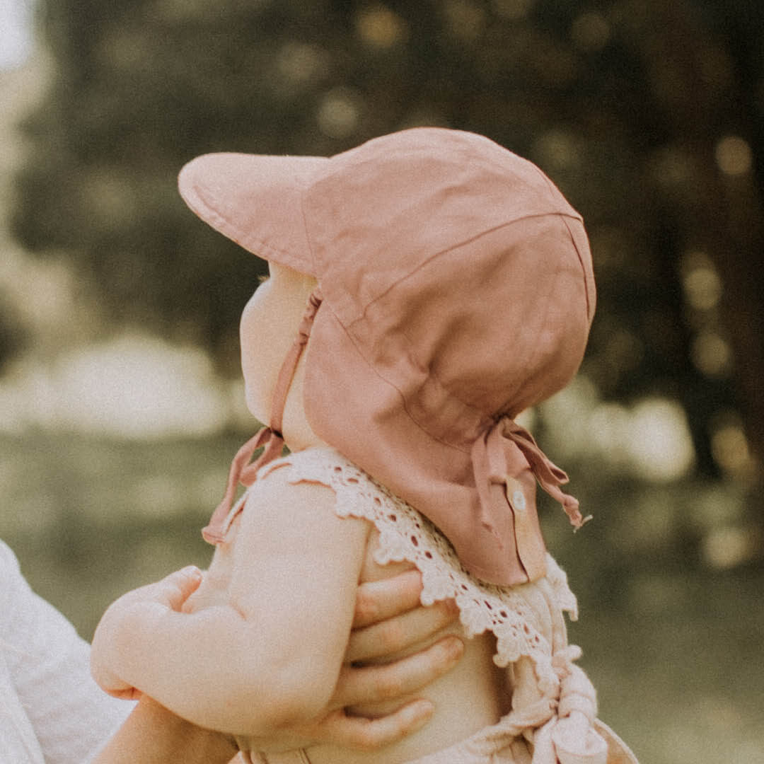 Reversible Baby Flap Sun Hat - Penny / Rosa