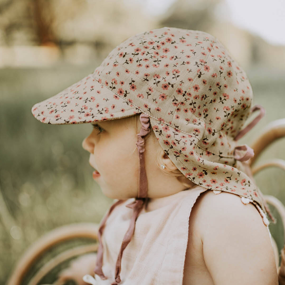 Reversible Baby Flap Sun Hat - Penny / Rosa