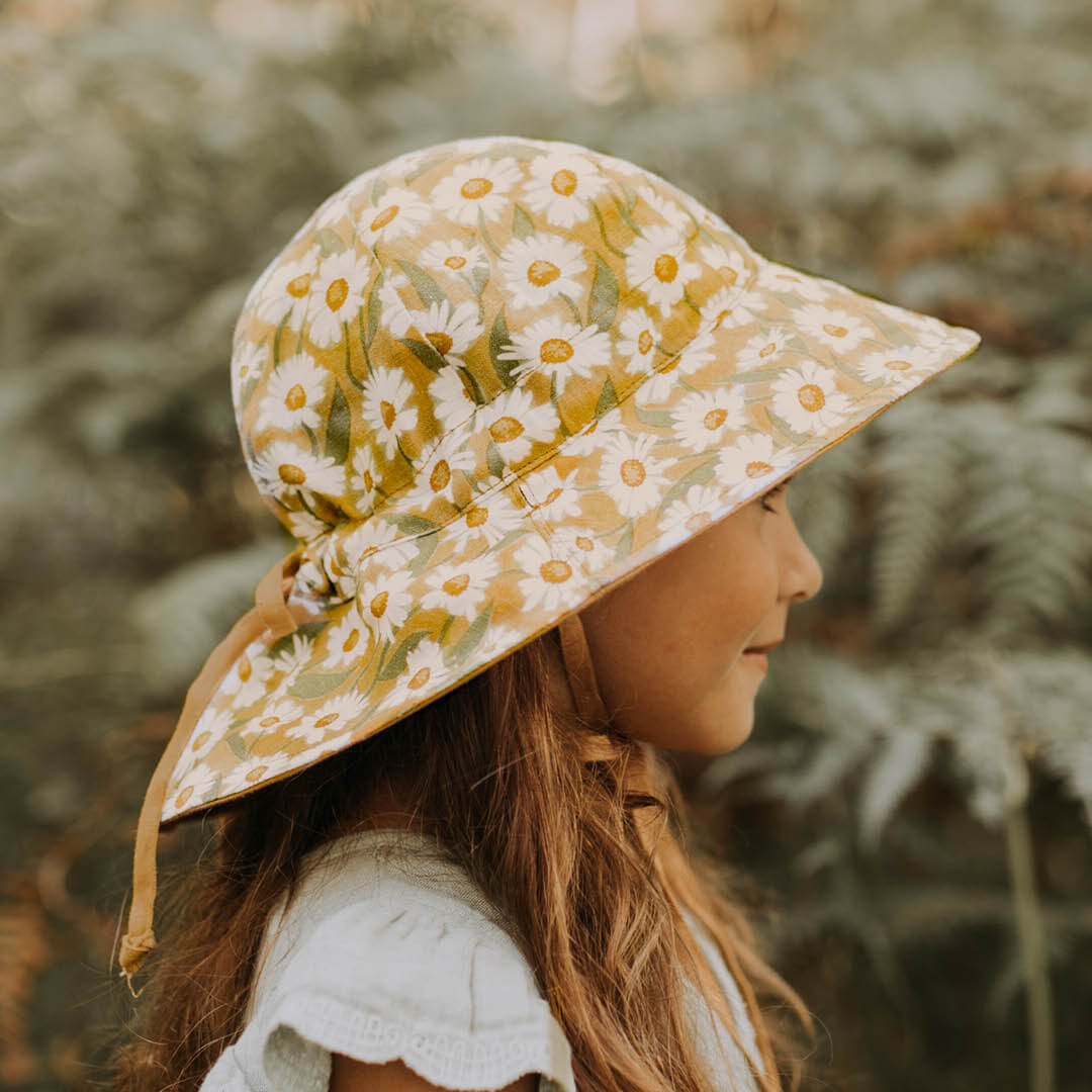 Girls Reversible Sun Hat - Maggie / Maize
