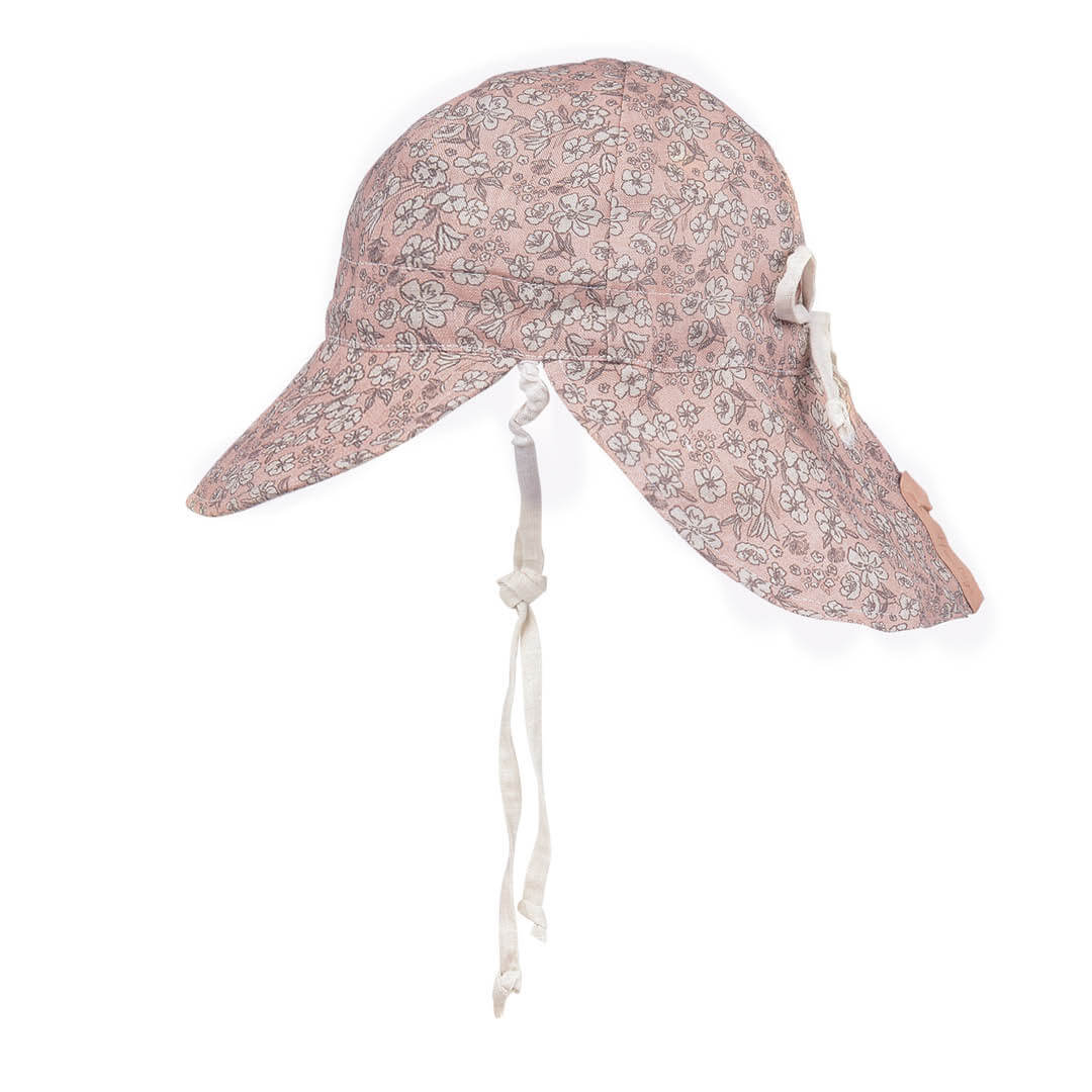 Reversible Baby Flap Sun Hat - Florence / Flax