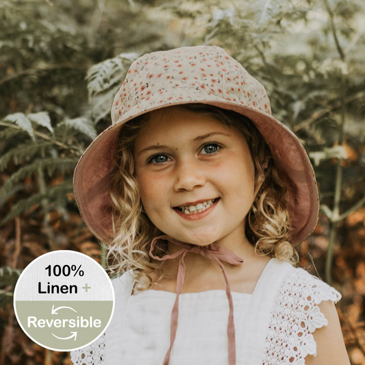 Girls Reversible Sun Hat - Penny / Rosa