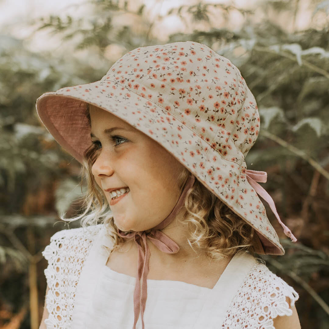 Girls Reversible Sun Hat - Penny / Rosa