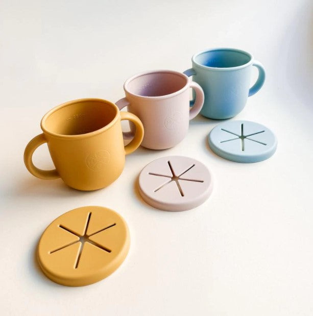 All-in-One Silicone Sippy Snack Cup Blush Pink
