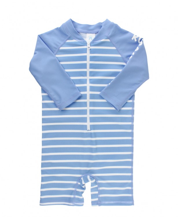 Cornflower Blue Stripe Rash Guard Bodysuit