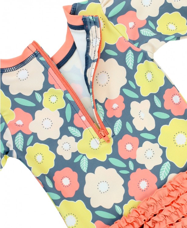 Flowering Around One Piece Rash Guard