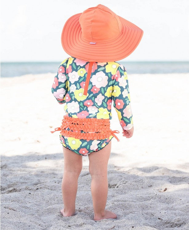 Flowering Around One Piece Rash Guard