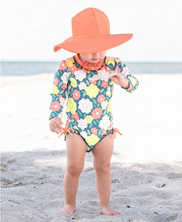 Flowering Around One Piece Rash Guard