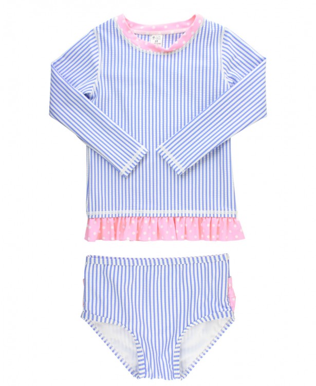 Periwinkle Long Sleeve Rash Guard Bikini