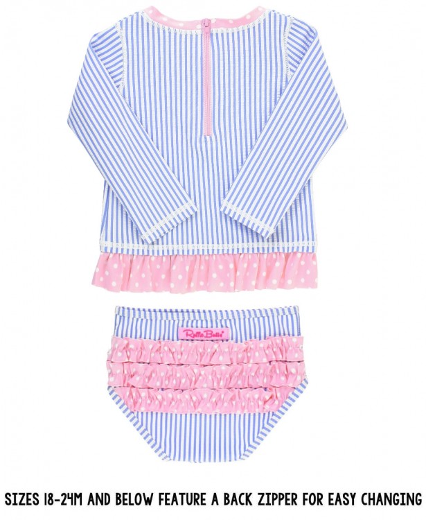 Periwinkle Long Sleeve Rash Guard Bikini