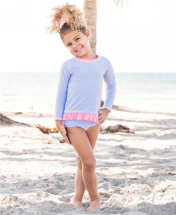 Periwinkle Long Sleeve Rash Guard Bikini