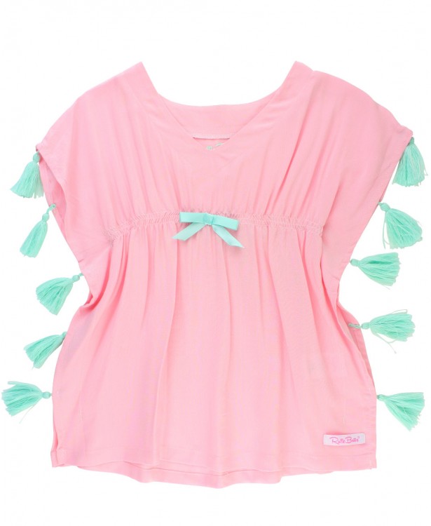 Pink Tassel Kaftan Cover-Up