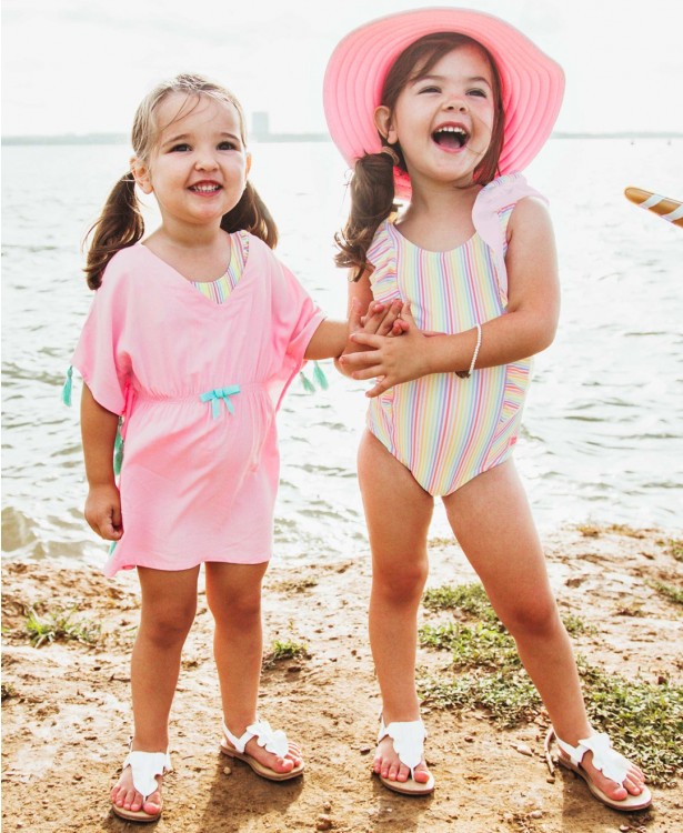 Pink Tassel Kaftan Cover-Up