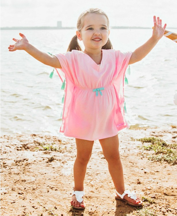 Pink Tassel Kaftan Cover-Up