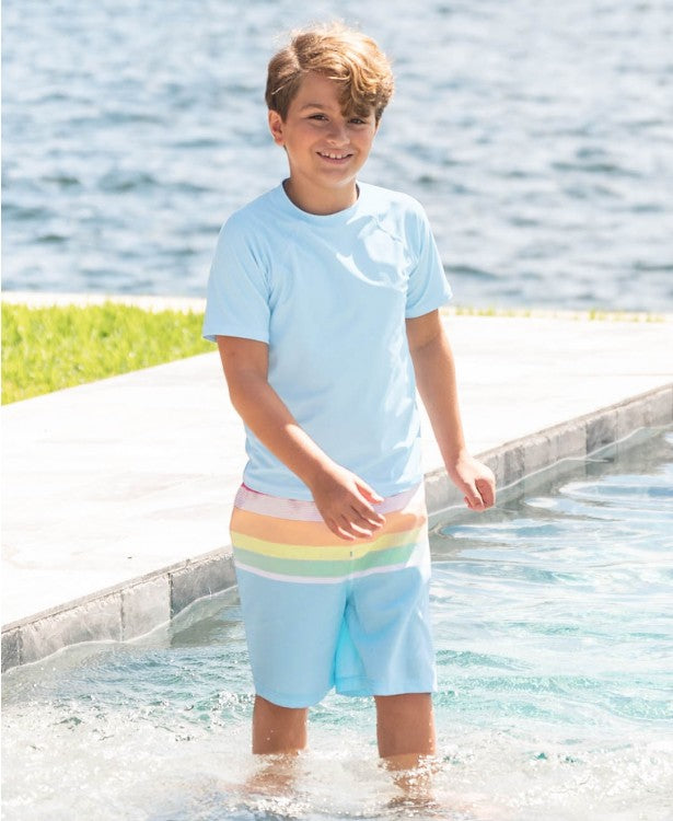 Sky Blue Short Sleeve Rash Guard