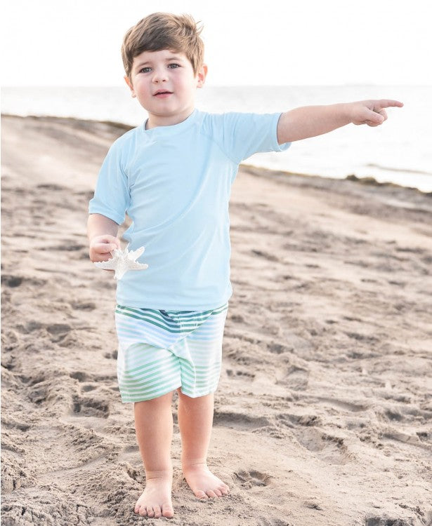 Sky Blue Short Sleeve Rash Guard