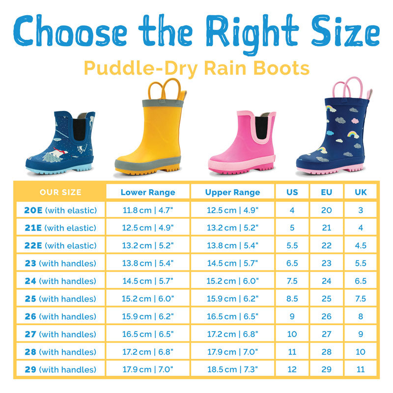 Puddle-Dry Rain Boots | Yellow-with handle