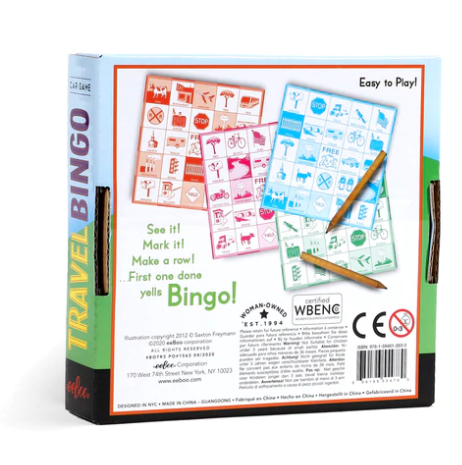 Travel Bingo Game