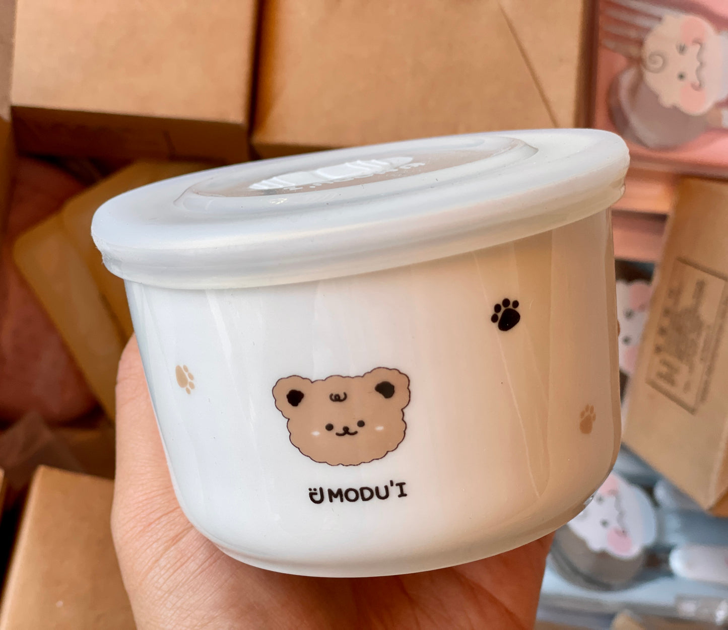 MODU'I Bluemama Ceramic Baby Food Bowl With Lid - 陶瓷辅食碗(带盖)250ml