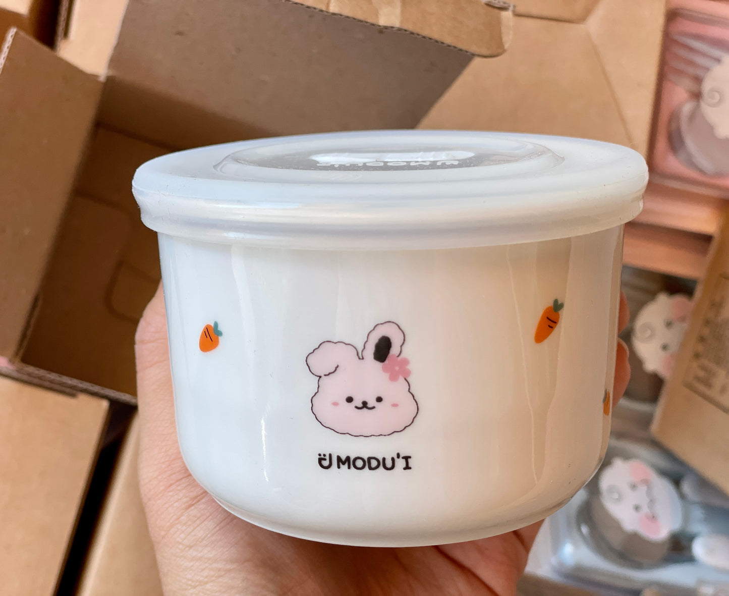 MODU'I Bluemama Ceramic Baby Food Bowl With Lid - 陶瓷辅食碗(带盖)250ml