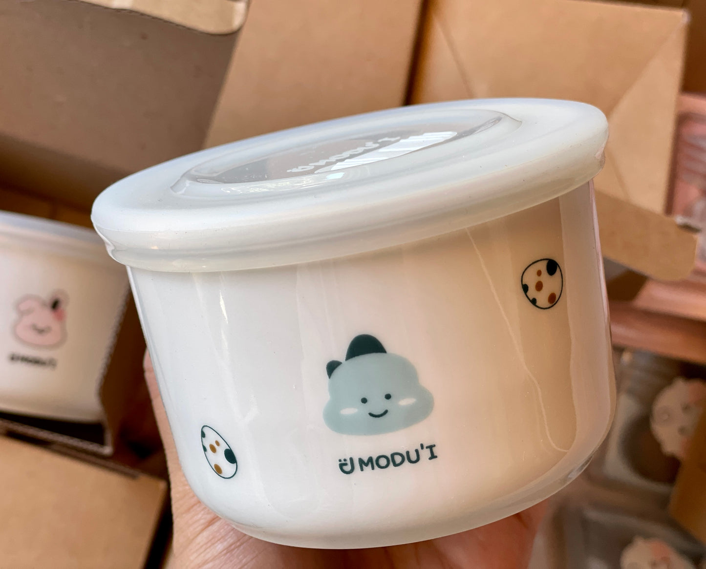 MODU'I Bluemama Ceramic Baby Food Bowl With Lid - 陶瓷辅食碗(带盖)250ml