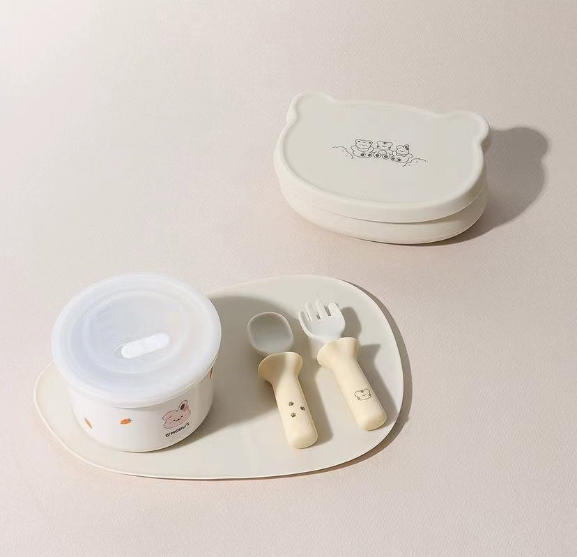 MODU'I Bluemama Ceramic Baby Food Bowl With Lid - 陶瓷辅食碗(带盖)250ml