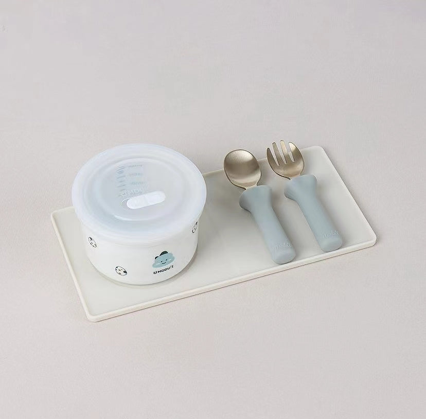 MODU'I Bluemama Ceramic Baby Food Bowl With Lid - 陶瓷辅食碗(带盖)250ml
