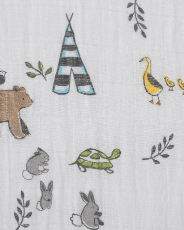 Cotton Muslin Crib Sheet - Forest Friends